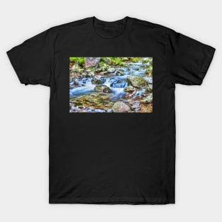 Steep river flowing among the stones T-Shirt